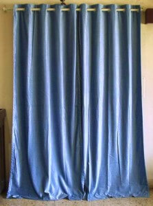 blue drapes