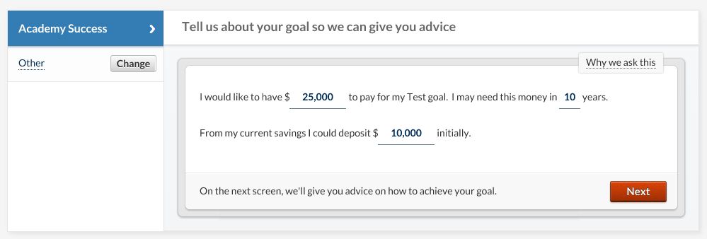 betterment savings goal