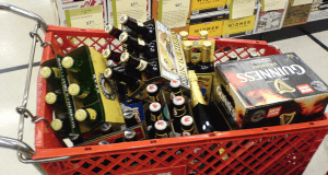 shopping cart full of beer